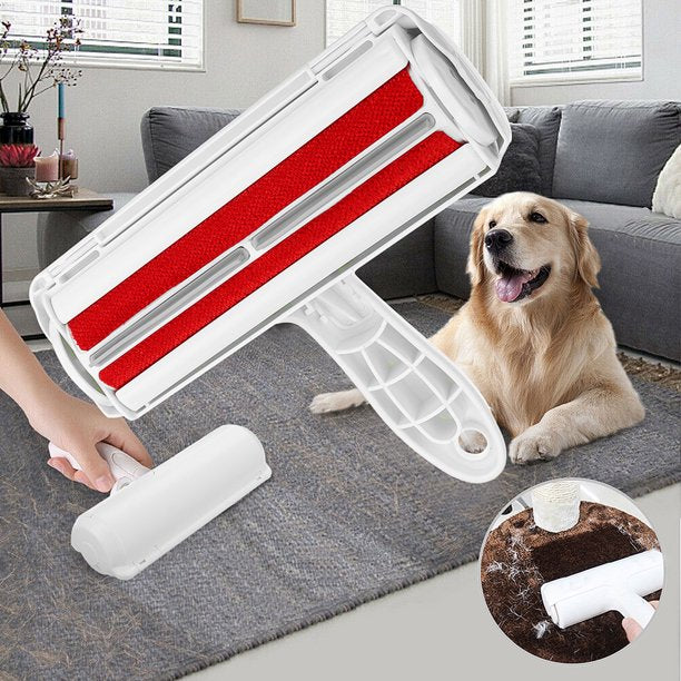 Pet Hair Remover Roller with Self-Cleaning Base Perfect for Carpet