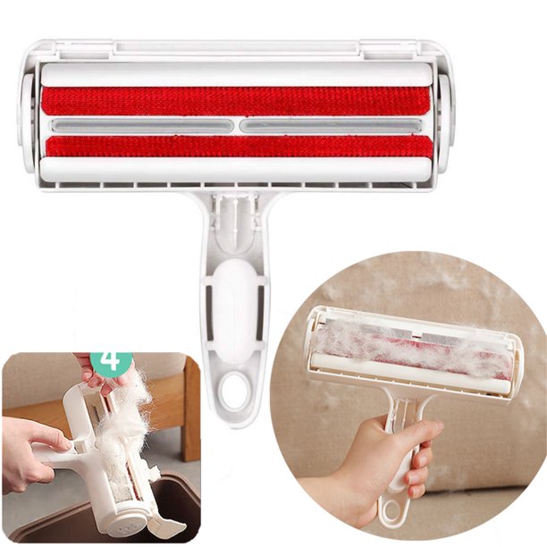 Pet Hair Remover Roller with Self-Cleaning Base Perfect for Carpet