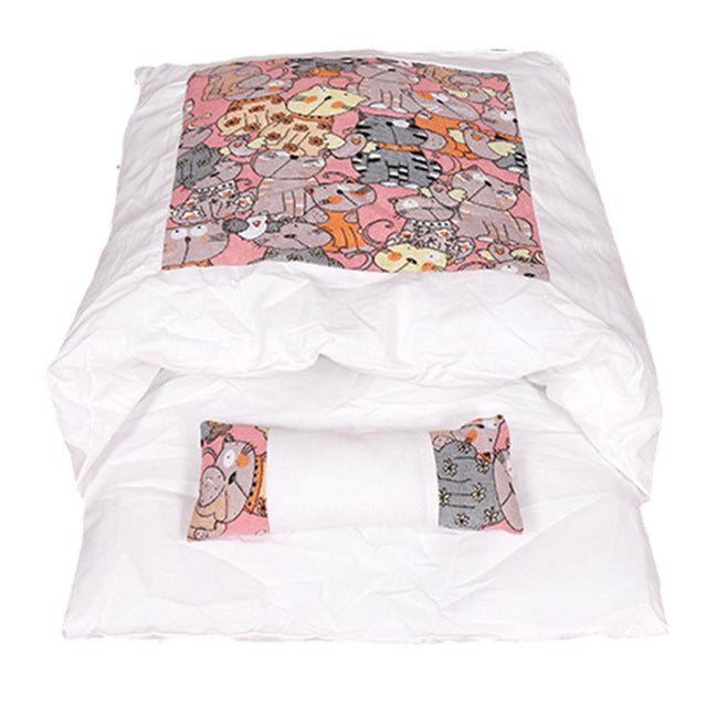 Japanese Cat Bed Warm Sleeping Bag Deep Sleep Nest Cushion with Pillow