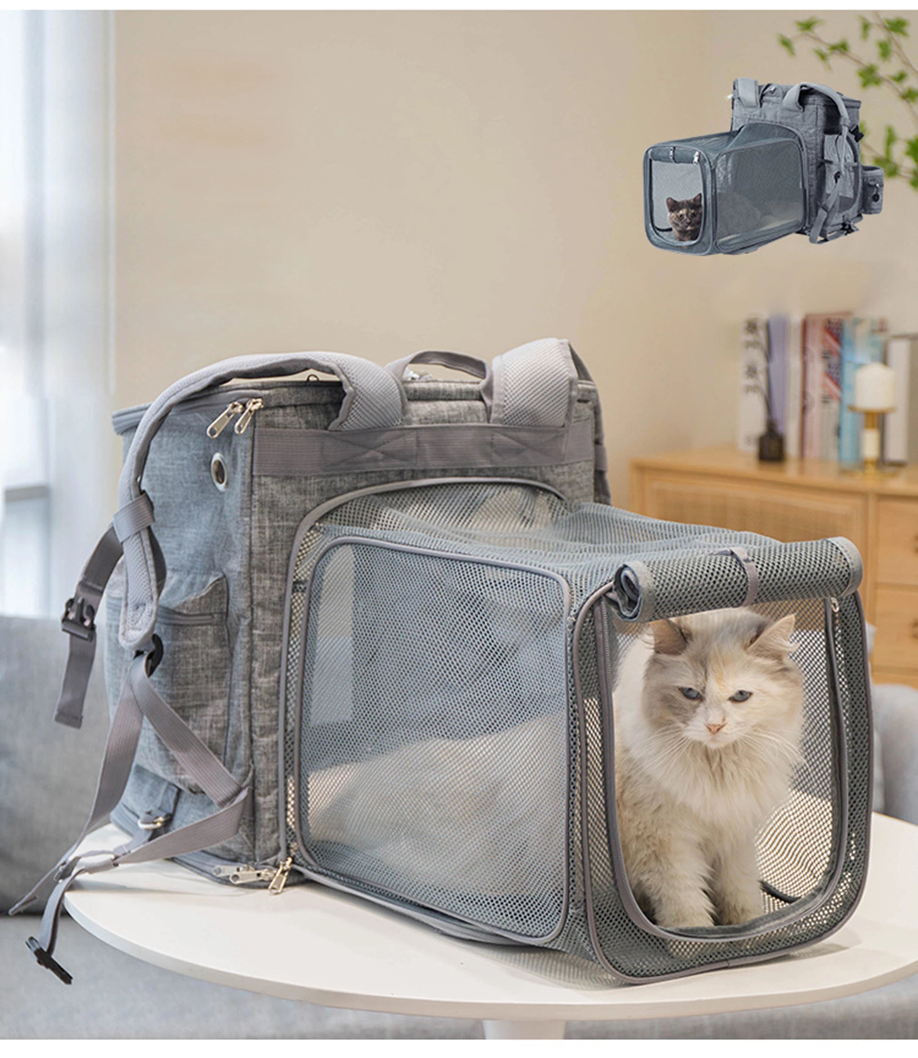 LDLC Pet Cat Backpack Oxford Cloth Pet Bag For Large/Small Pet Outgoing Travel