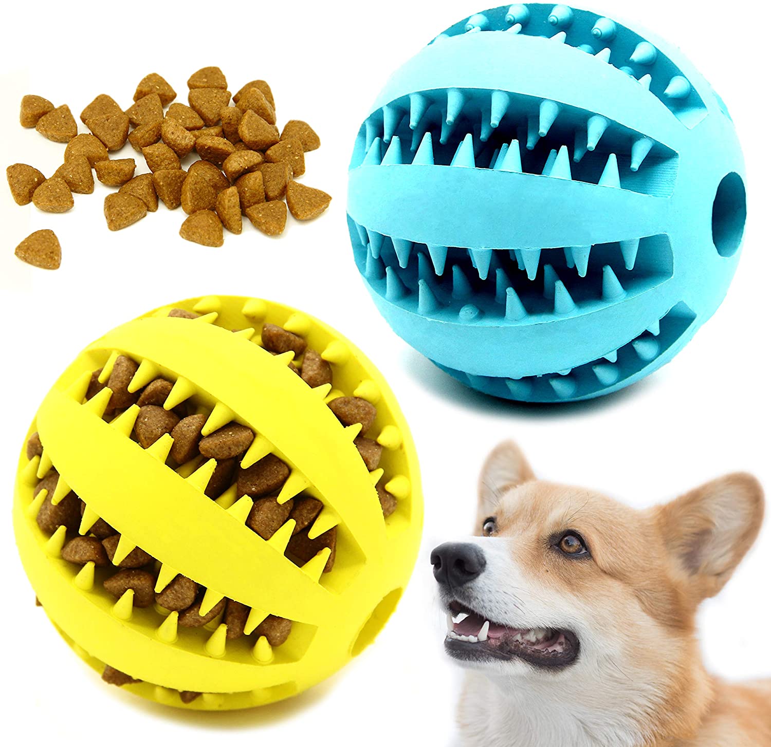 Interactive Elasticity Ball Tooth Clean Rubber Chew Toy For Dogs